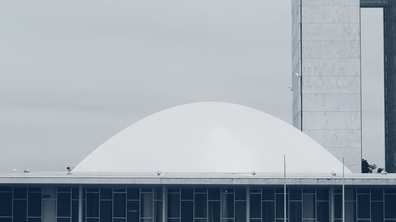 A cúpula convexa do Congresso Nacional, sobre o plenário do Senado Federal.